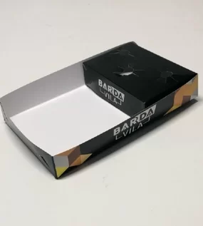 Embalagem Bandeja com Porta Molho c/ base p/ 3 molhos (25 x 14 x 4 cm) Personalizada