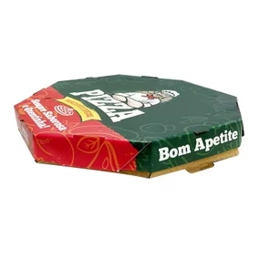Caixa de Pizza 35 cm litografada Padrão verde - 50 Unidades *Gratis 50 fatias pizza*